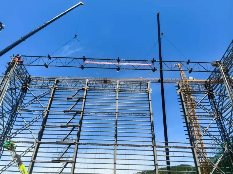 EHSS fullfører bjelkeløftingen av skjermingshall på nasjonalt nivå for Hanhe-kabel