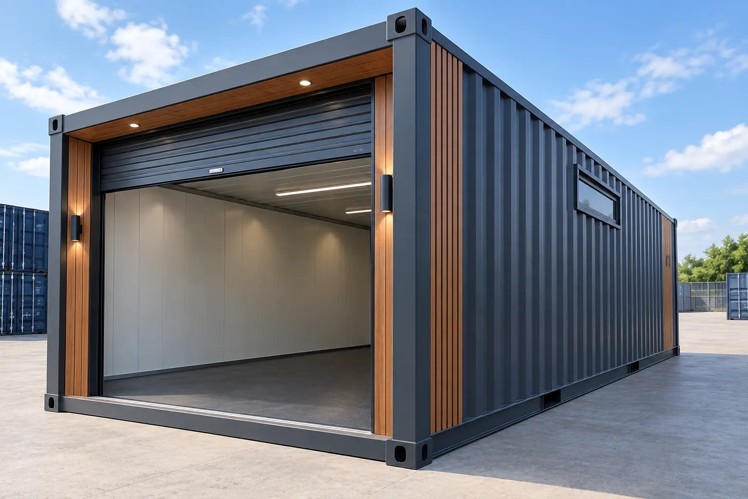 Skreddersydd boligkonstruksjon av containerlager
