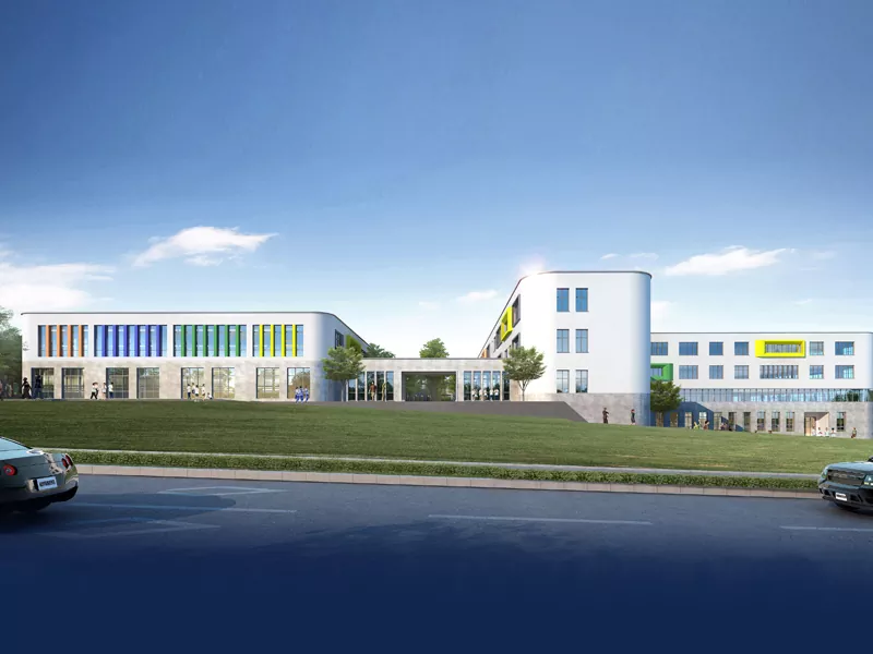 Prefabrikkert stålkonstruksjon skolebygning