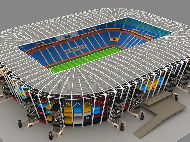 Stålramme modulært montert stadion