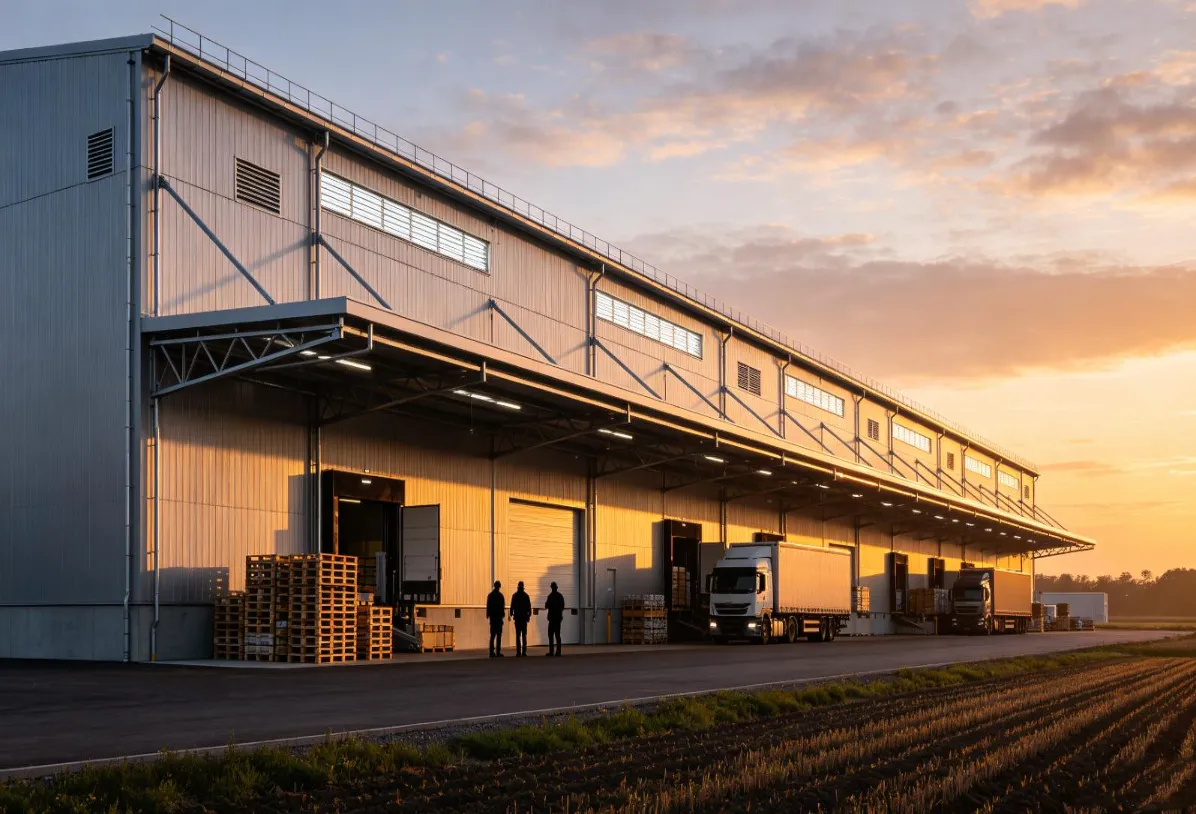Stål struktur landbruksprodukter logistikk senter konstruksjon