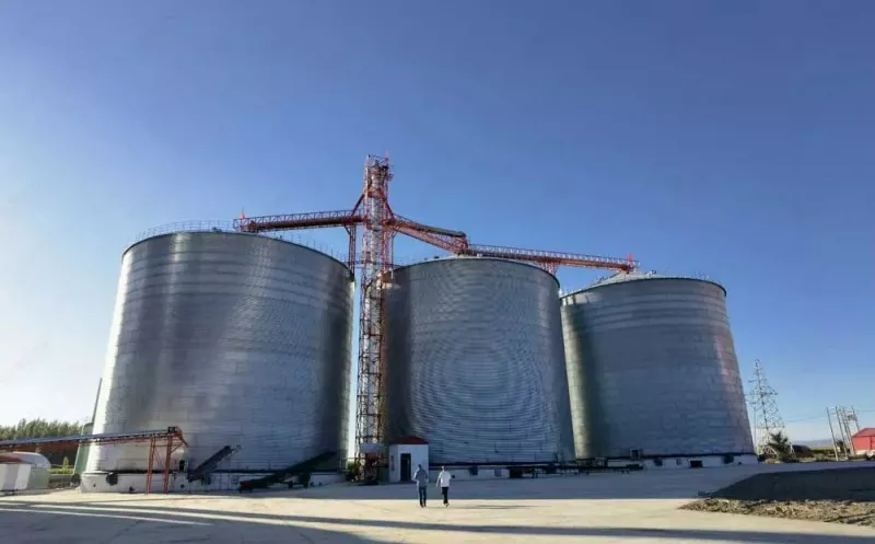 Kornsilo med stålkonstruksjon